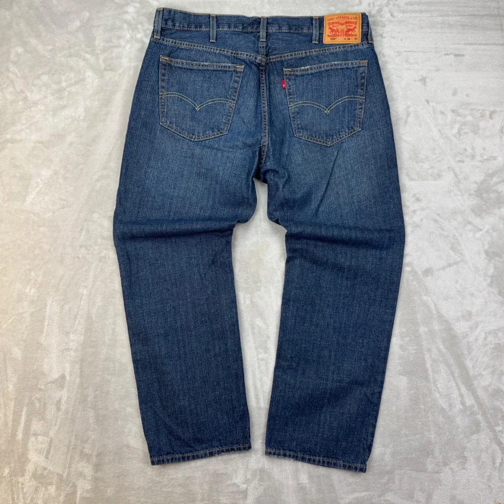 Levi 559 Jeans Mens 38x30 Blue Relaxed Baggy Skater Straight Classic Denim Pants